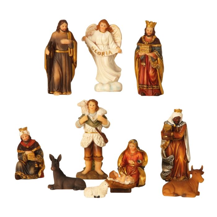 Julekrybbefigurer: Jesus, Maria, Josef, engel, hyrde, de tre vise mænd