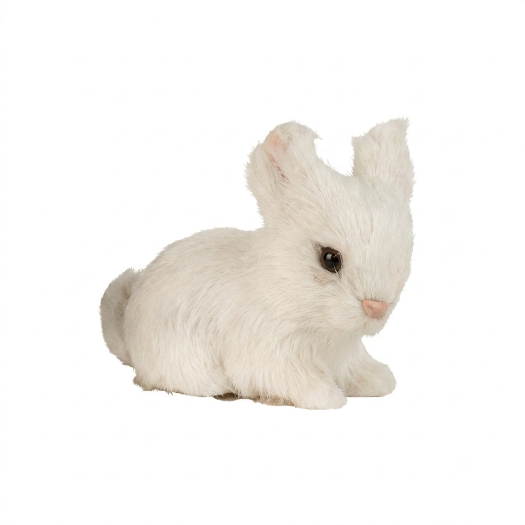Rabbit with faux fur 7 cm tall