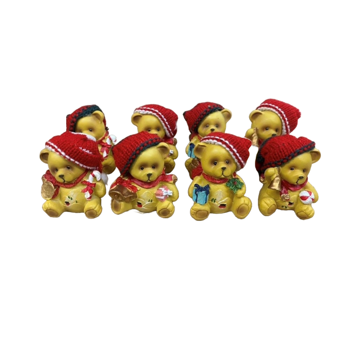 Bamse med strikket hue