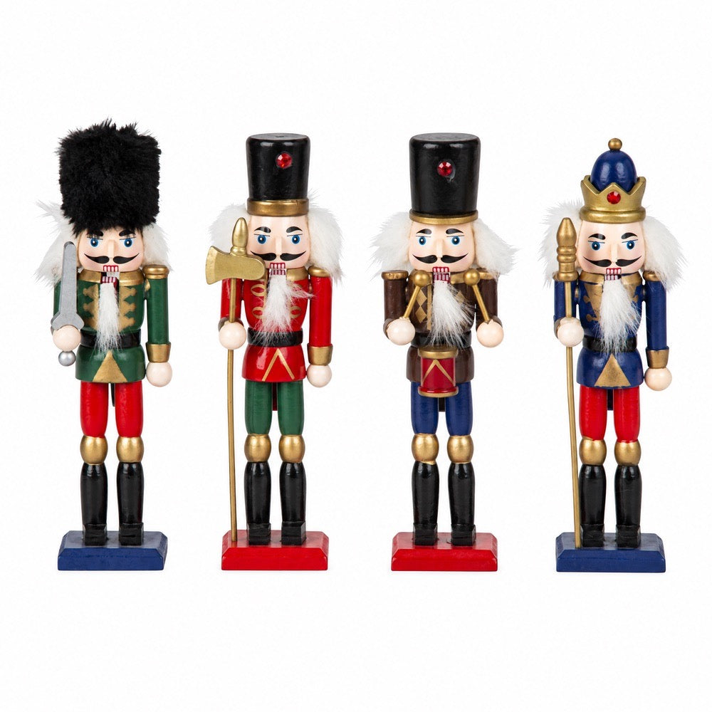 Wooden nutcracker figures, 18 cm tall, in 4 variants