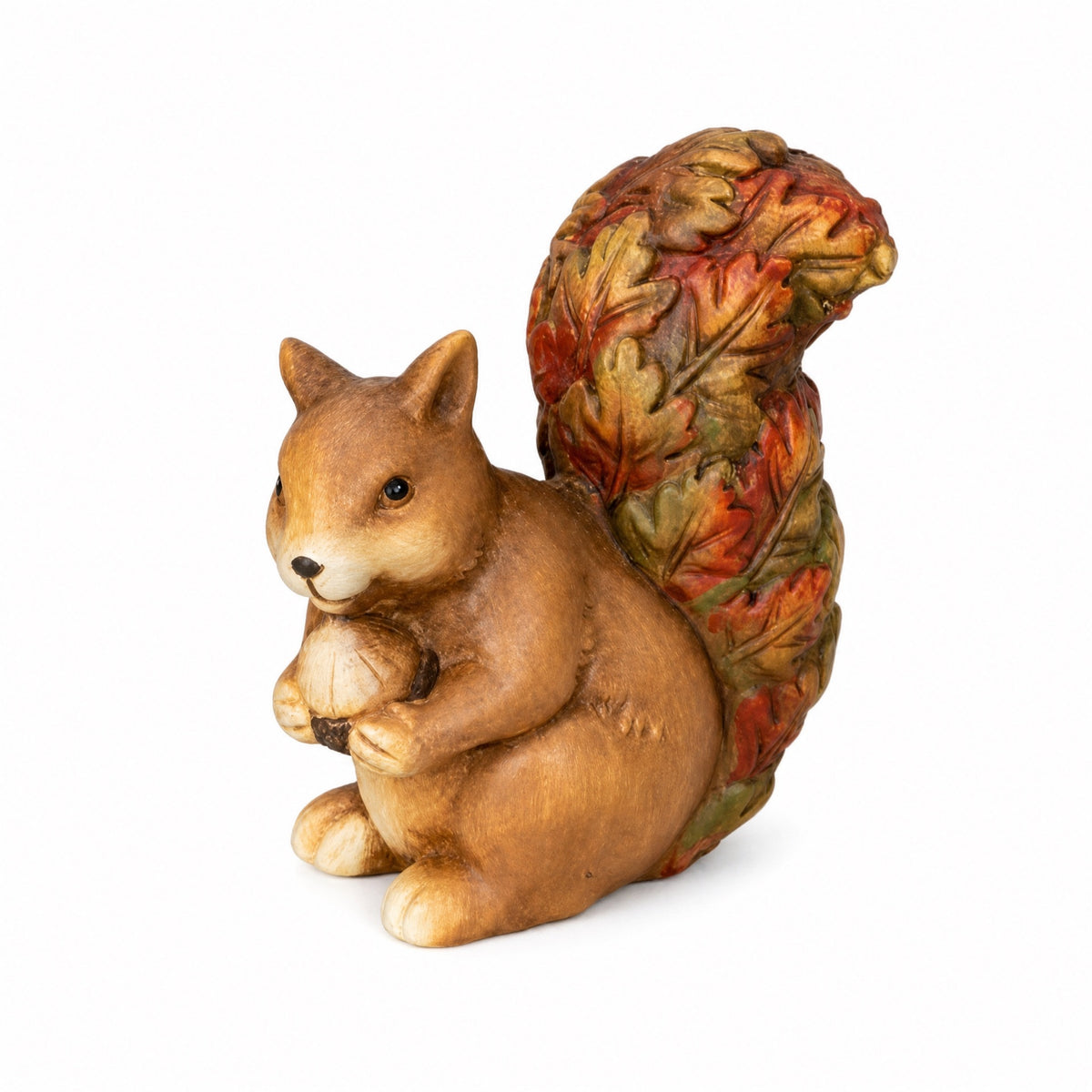 Squirrel with autumn leaf tail