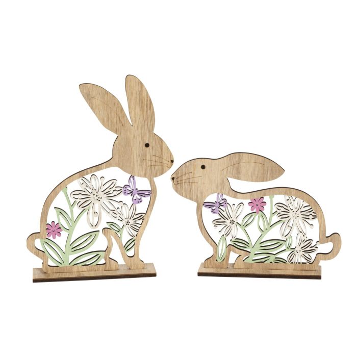 Påskehare med blomsterdekoration stor