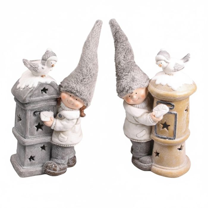 Vinterbørn med postkasser 54 cm høje