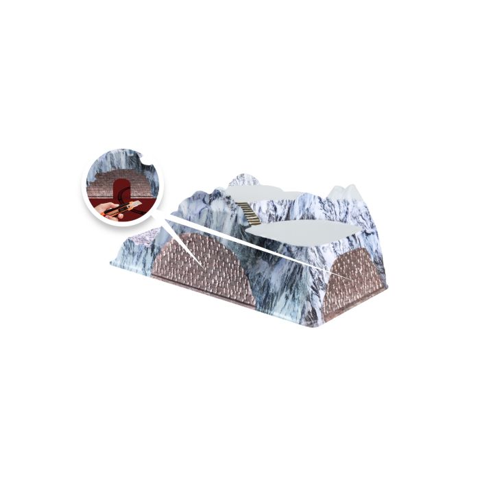 Bjergfundament med togtuneller