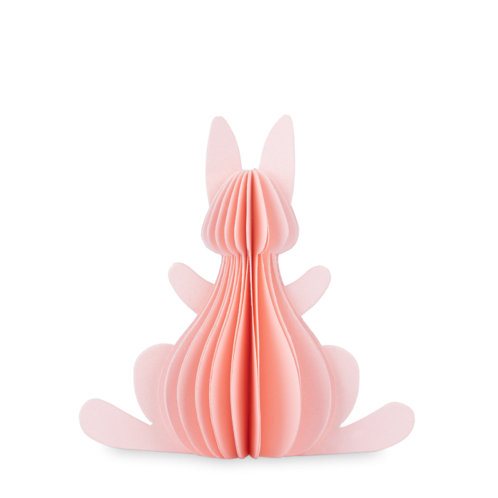 Påskehare i papir lyserød 13 cm