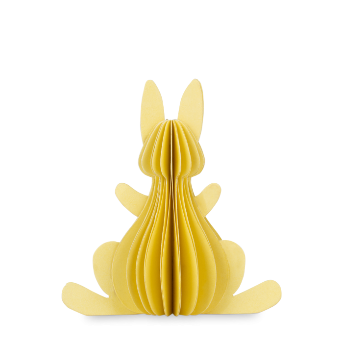 Påskehare i papir påskegul 7,5 cm