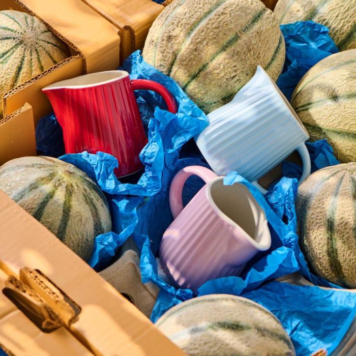 3 mynte mælke-/flødekander i farven stillwater fra Ib Laursen