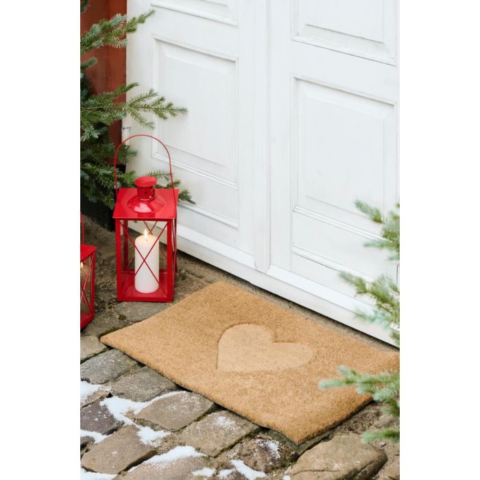 Dørmåtte med præget hjerte