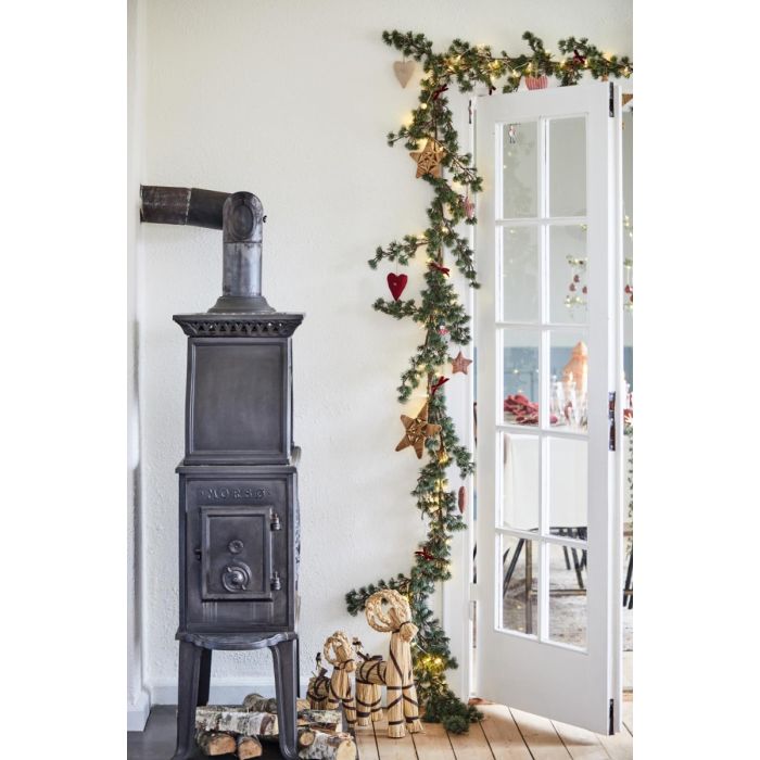 Julebuk m/brunt bånd 43 cm høj