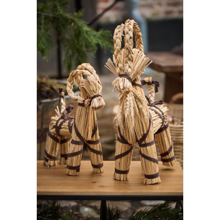 Julebuk m/brunt bånd 43 cm høj