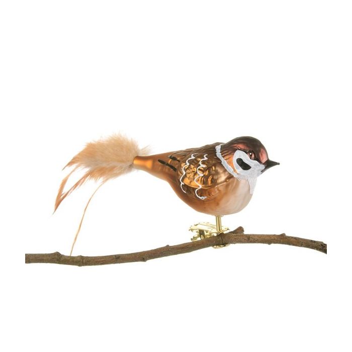 Bird in glass with clip Wood Sparrow