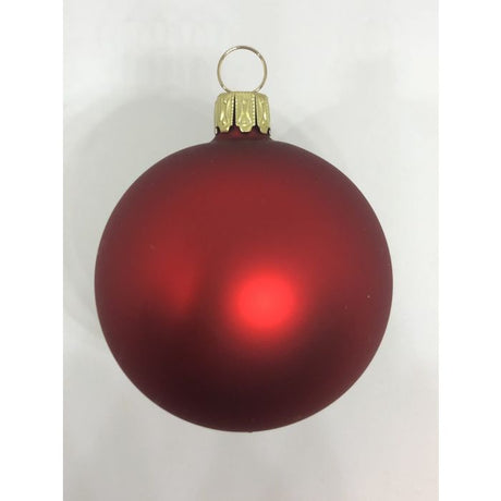 Matte red Christmas balls 6 cm 5 pcs.