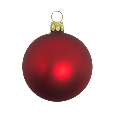 Julekugler mat røde 6 cm 5-pak