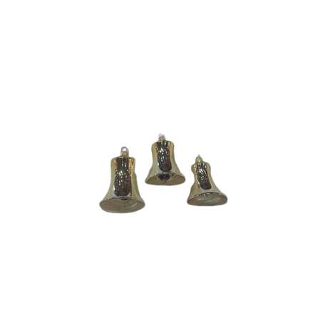 Mundblæste Juleklokker i guld i glas fra Glasbläserei Thüringer Weihnachten. 