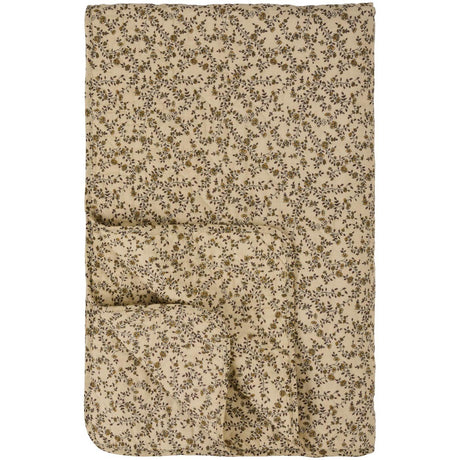 Quilt cremefarvet med brune blomsterranker fra Ib Laursen