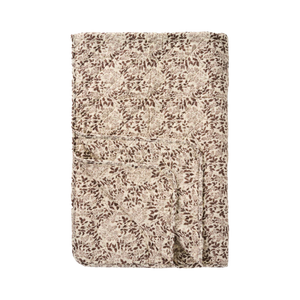 Quilt naturfarvet med løvmønster