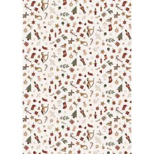 Julegavepapir med juleikoner