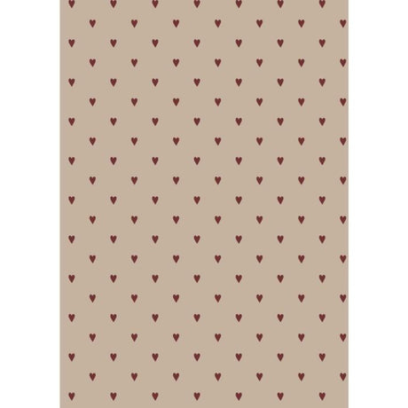 Julegavepapir med røde hjerter