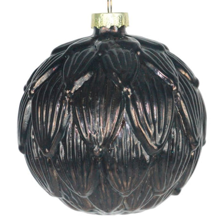 Rustic leaf Christmas baubles