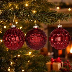 Rustic red Christmas ball