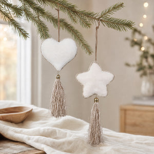 Heart / star glass ball with tassel