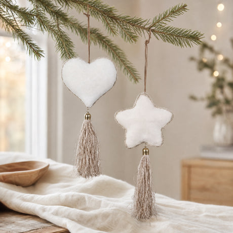Heart / star glass ball with tassel
