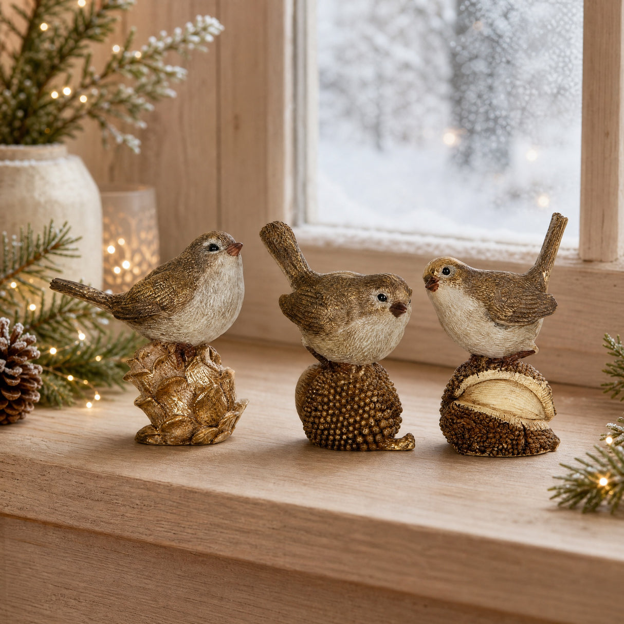 Birds with forest nuts
