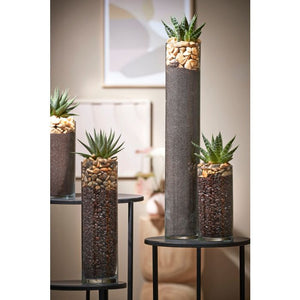 Cylinder glasvase 24 cm høj 9 cm i dia