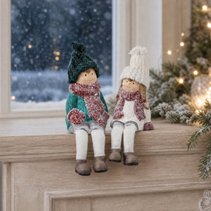 Winter children with hanging legs