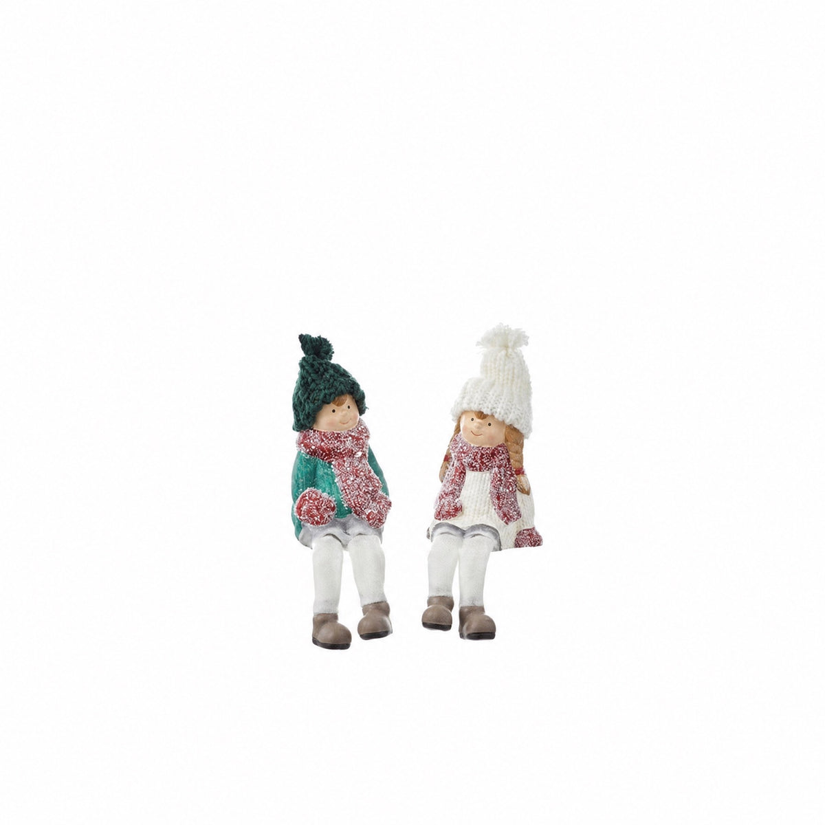 Winter children with hanging legs