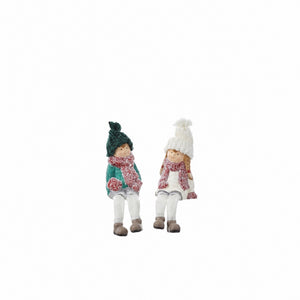 Winter children with hanging legs