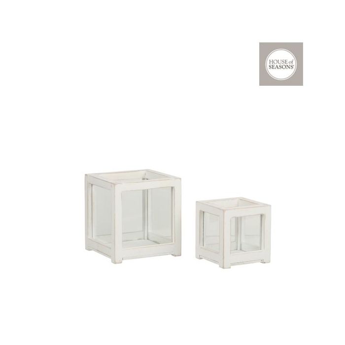 Firkantede glas med hvide kanter i sæt