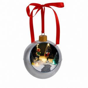 Christmas balls with winter landscape