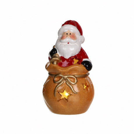 Lighted Christmas figure in sack