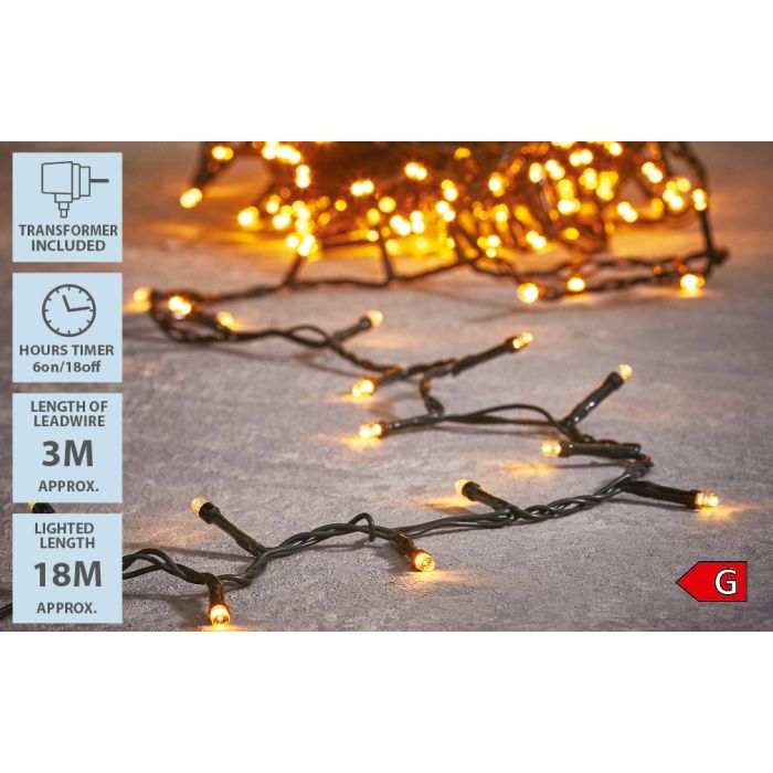 Lyskæde 240 LED varm hvid 18 m