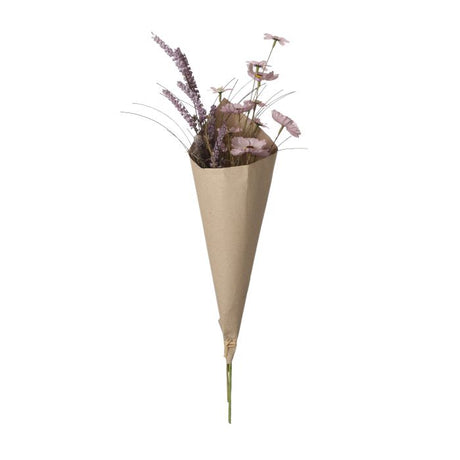 Blomsterbuket i tørret look - lys lilla