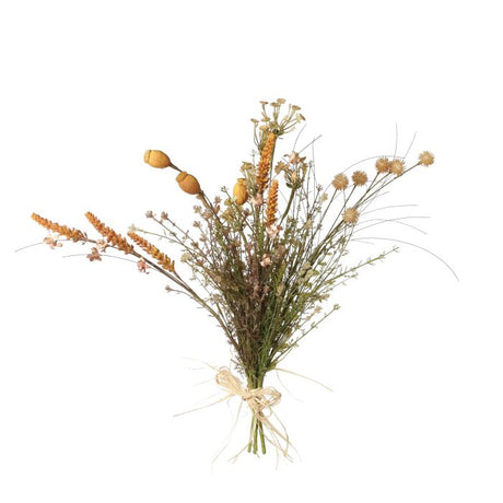 Blomsterbuket i tørret look - brun 58 cm