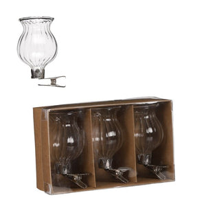 Glasvaser på klips med riller