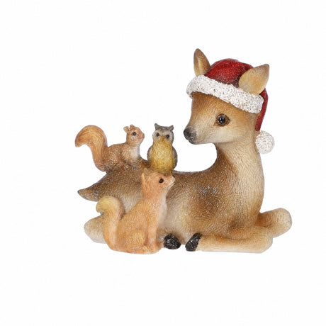 Lying down Christmas roe deer 