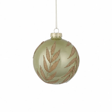 Christmas ball with leaf pattern