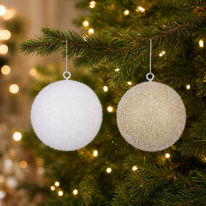 Flocked polystyrene Christmas ball
