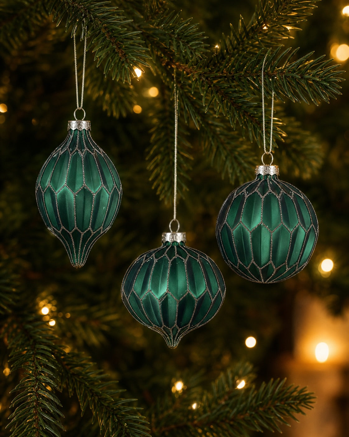 Matte green Christmas balls