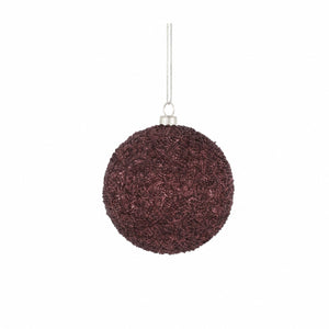Burgundy or silver Christmas ball