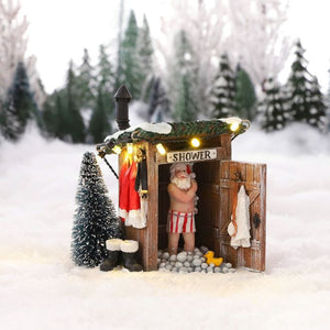 Luville Julemanden i bad