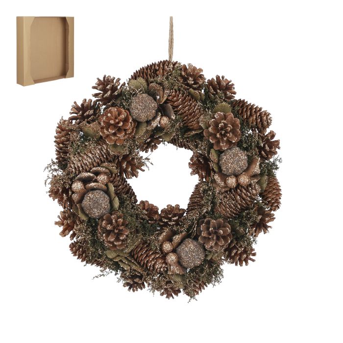 Julekrans med grankogler