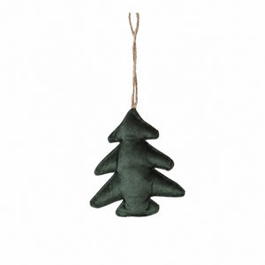 Green velour Christmas hanging ornament