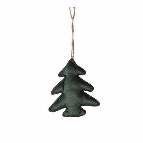 Green velour Christmas hanging ornament