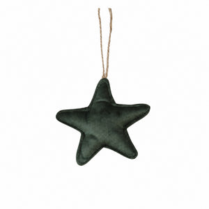 Green velour Christmas hanging ornament