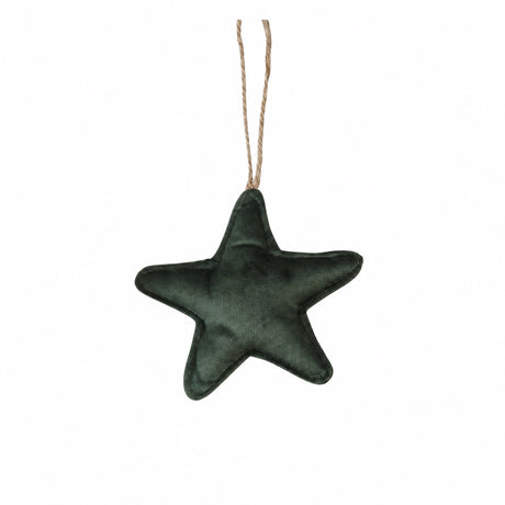 Green velour Christmas hanging ornament