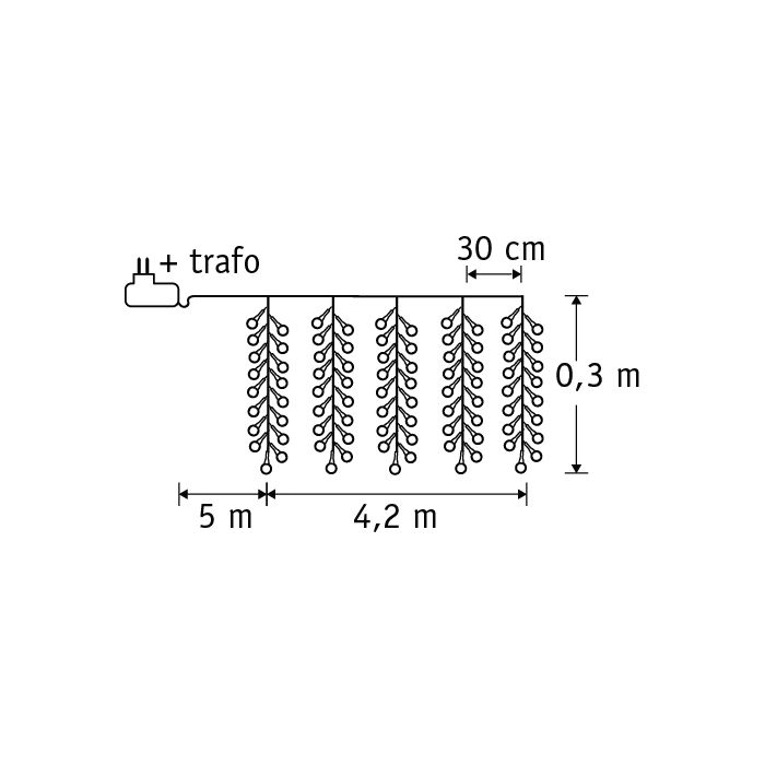 Lyskæde istapper 390 led-lys 420 cm lang